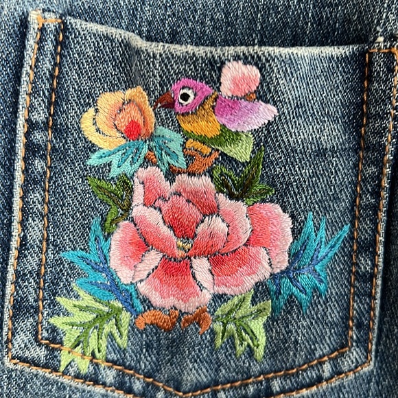 SHANGHAI TANG Embroidered Denim Jacket US2 fits as XS - Picture 3 of 9